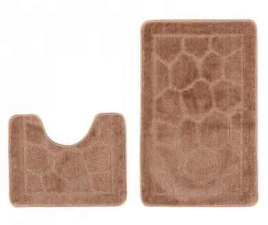 Vysoce Kvalitní Sada koupelnových koberečků MONO 1147 camel 3305 2PC BRUK