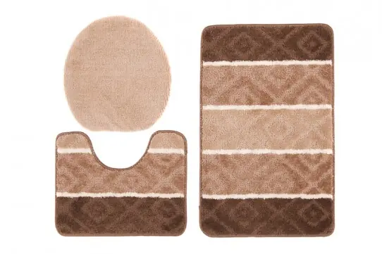 Sada koupelnových koberečků MULTI C5132 CAMEL hnědý ROMBY Rychlé Dodání