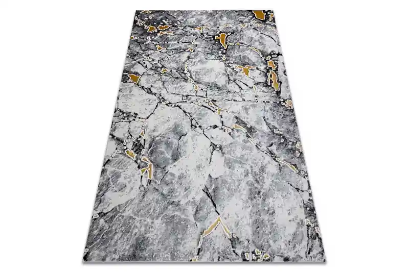Nejprodávanější Koberec GLOSS 528A 58 mramor - slonia kosť, čierny