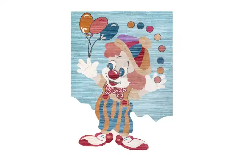 Horká Nabídka Koberec TOYS 75328 Klaun - granát, tyrkys / červený, fuchsie