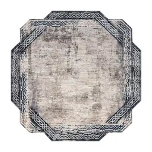 Koberec TINE 75425B Vintage rám - šedý / granát Aktuální