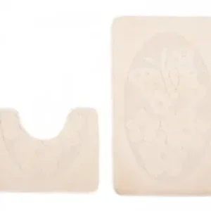 Akce Sada koupelnových koberečků MONO 1125 krémový 1613 2PC Motýl