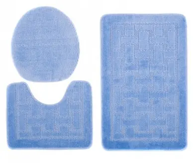 Speciální Cena Sada koupelnových koberečků MONO 1039 modrý 5004 3PC KRATKA