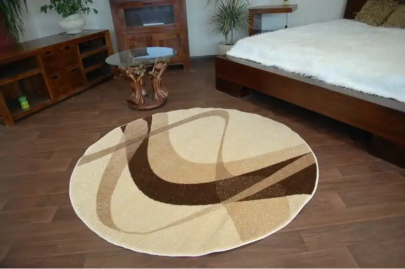 Koberec KARMEL kruh - hnědý, krém Nejprodávanější