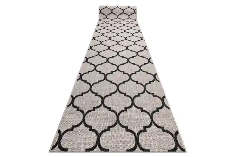 Levný Běhoun SIZAL FLOORLUX 20608, koniczyna marokánka, trellis stříbrný / černý