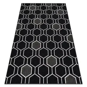 Značkový Koberec SPRING 20404993 Hexagon šňůrkový - černý