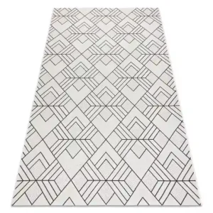 Koberec šňůrkový SIZAL FLAT 48731960 čtverce, geometrický - krém / šedý Must-Have