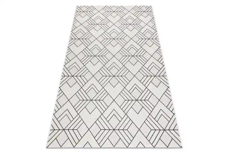 Koberec šňůrkový SIZAL FLAT 48731960 čtverce, geometrický - krém / šedý Must-Have