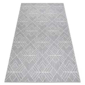 Nová Kolekce Koberec šňůrkový SIZAL FLAT 48731637 čtverce, Romby, geometrický - šedý / krém