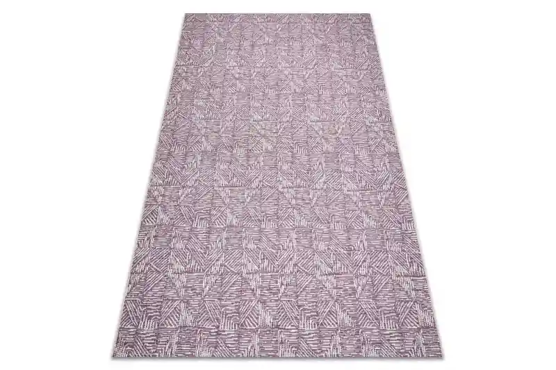 Koberec SIZAL COLOR 47373260 Linie, trojúhelníky, jodelka - švestka / béžový Nová Kolekce