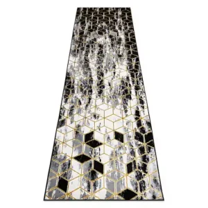 Cenový Hit Koberec / Běhoun GLOSS 409A 82 glamour, art deco černý / šedý / zlatý