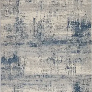Koberec RUSTIC TEXTURE 3D sloní kost/modrý Přímo Od Výrobce
