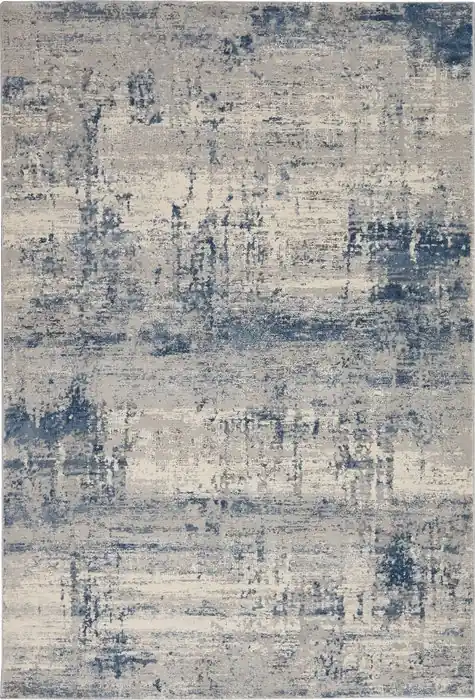 Koberec RUSTIC TEXTURE 3D sloní kost/modrý Přímo Od Výrobce