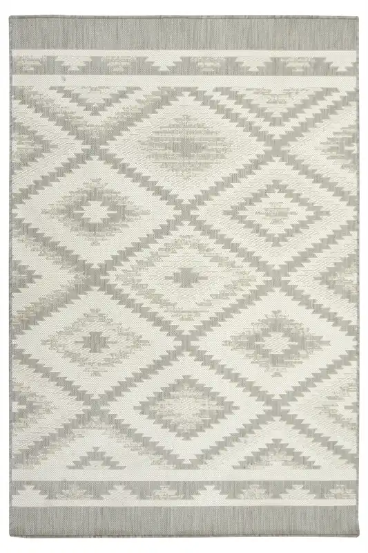 Šňůrkový koberec Berg 28364/34 Aztec Romby - šedý / krém Jen Po Omezenou Doba