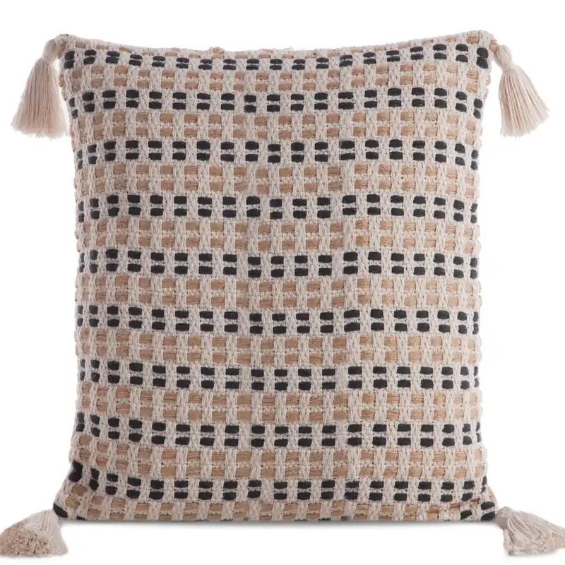 Autentický Povlak na polštář BOHO 9A krémovo-černý