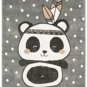 Dětský koberec Lima 9371A Panda Indian světle šedý / růžový Koupit Online