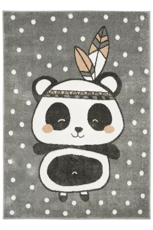Dětský koberec Lima 9371A Panda Indian světle šedý / růžový Koupit Online
