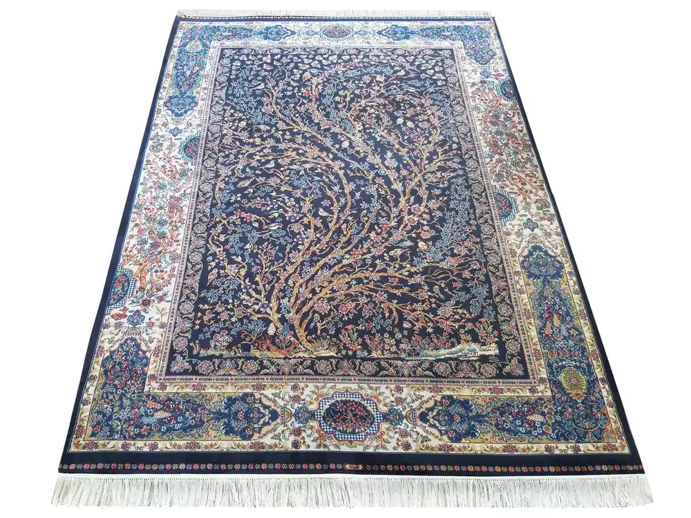 Ihned K Objednání Koberec Exkluzivní Qum Silk 11 modrý