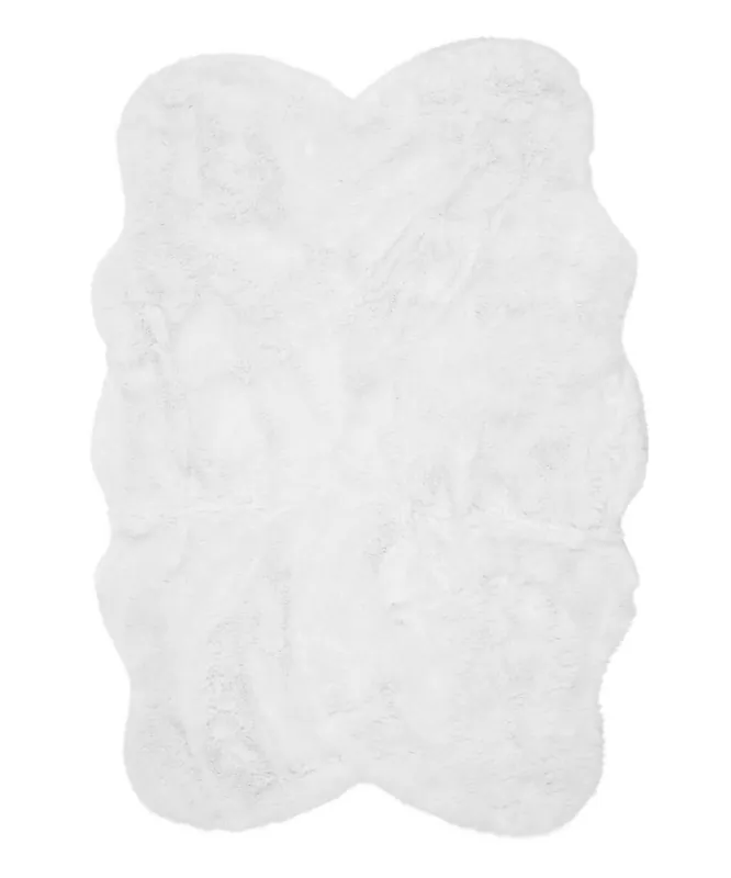 Omezená Nabídka Koberec Luxury Faux Sheepskin Quad bílý