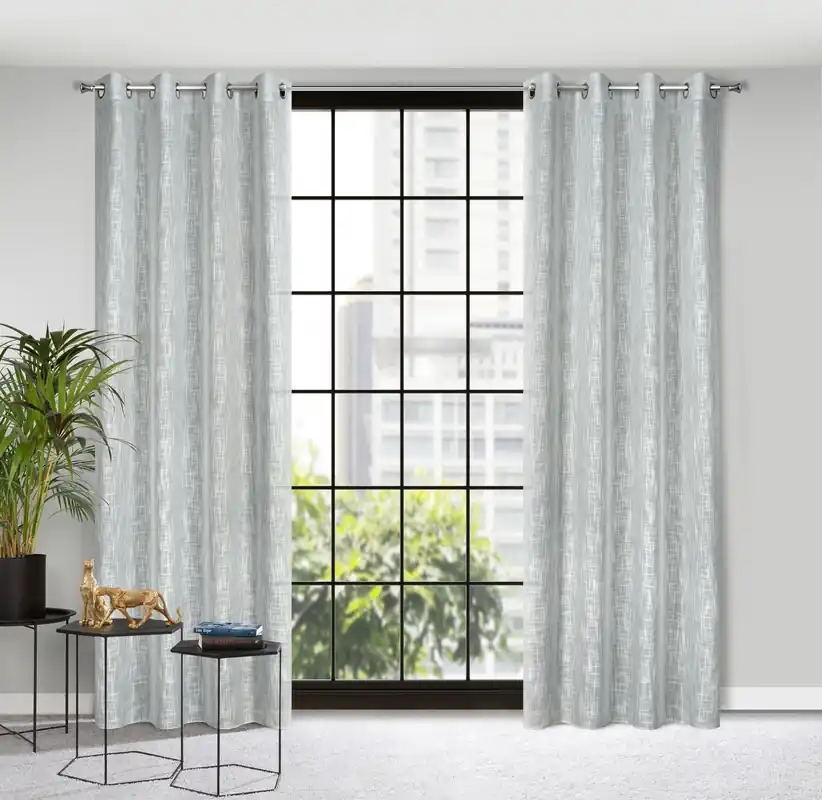 Levný Hotový závěs LIREN šedý - na průchodkách