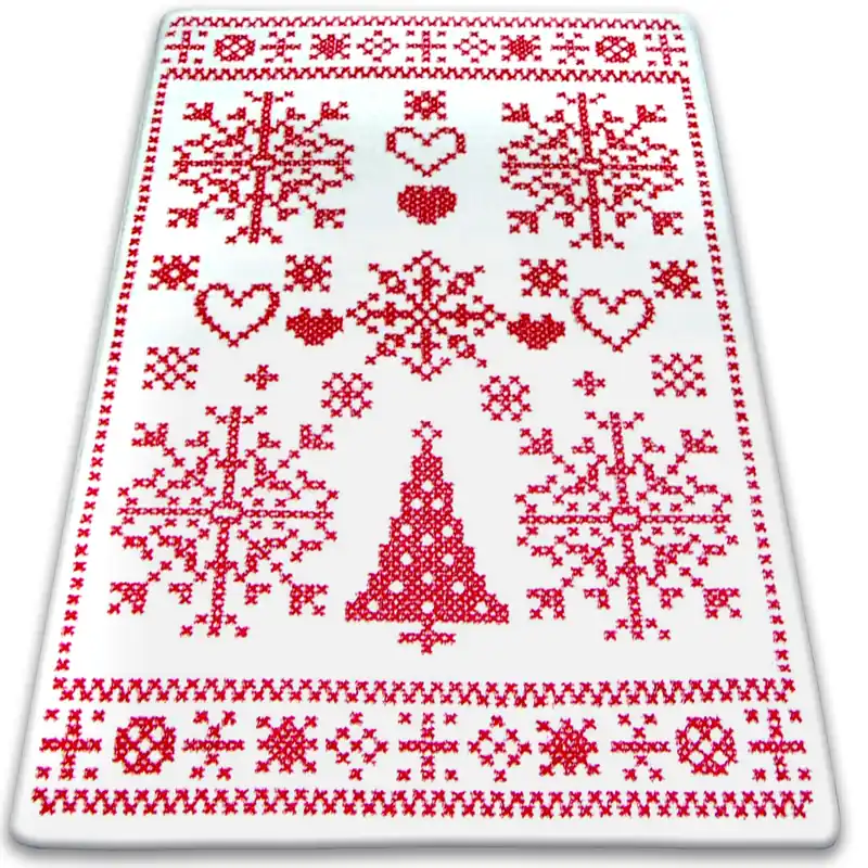 Koberec XMAS - F791 krém/červený Jen Po Omezenou Doba