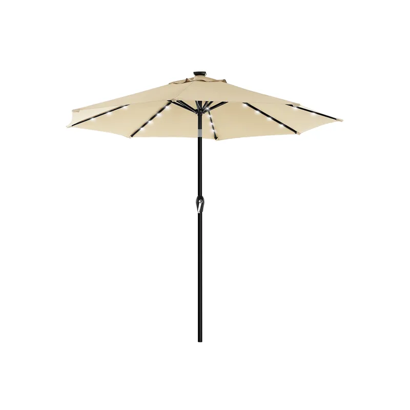 Omezená Nabídka Sonnenschirm mit LED-Solar-Beleuchtung beige