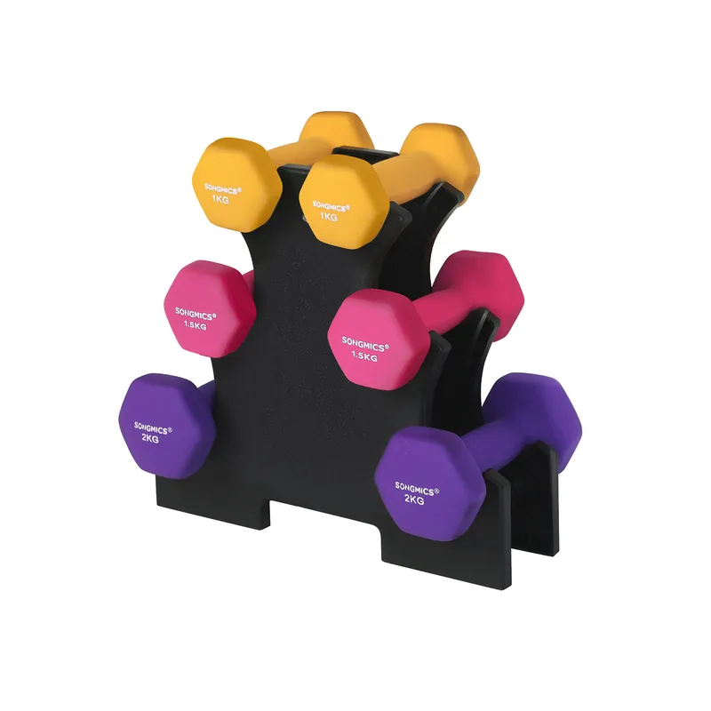 Vysoce Kvalitní Sada činek SYL609B02 se stojanem 1; 1,5; 2 kg