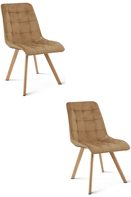 Set dvou jídelních židlí CIEZA sametové, hnědé/hnědé nohy (2 ks) Top Prodej