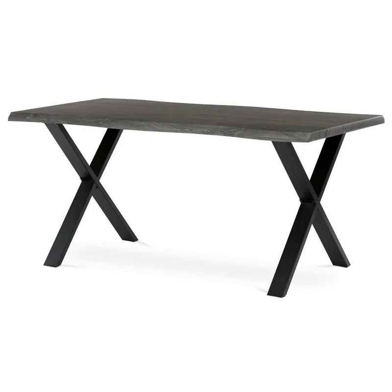 Jídelní stůl 160x90 cm HT-F4316 GREY šedý dub / černé nohy Nakupujte Hned