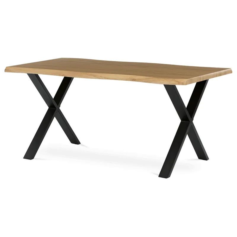Jídelní stůl 160x90 cm HT-F4316 OAK divoký dub / černé nohy Přímo Od Výrobce