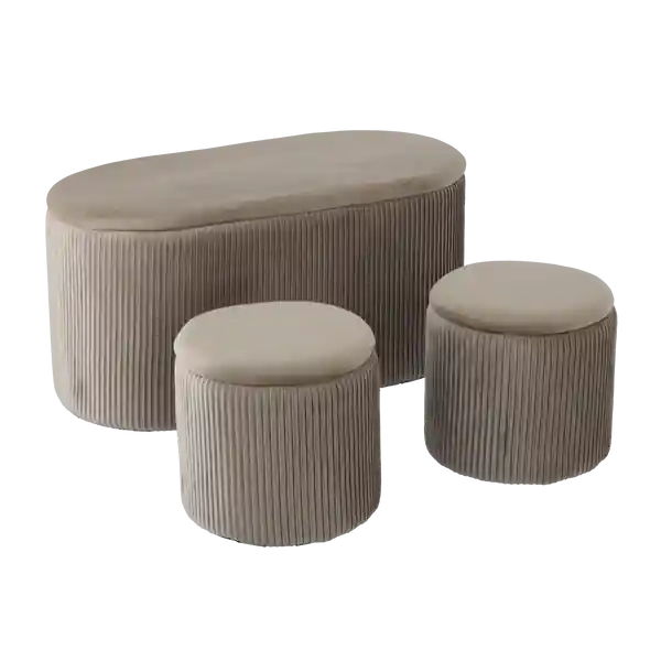 Set tří taburetek ARVION béžové PHO5963 (3 ks) Cenová Bomba