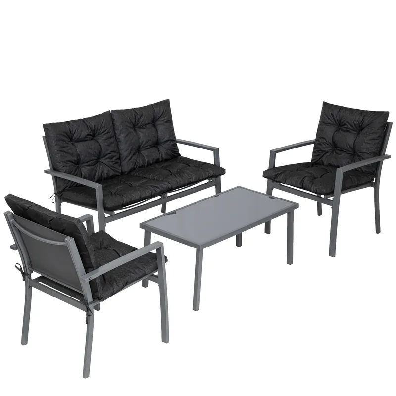 Set zahradního nábytku PLATINUM šedý / černý Autentický