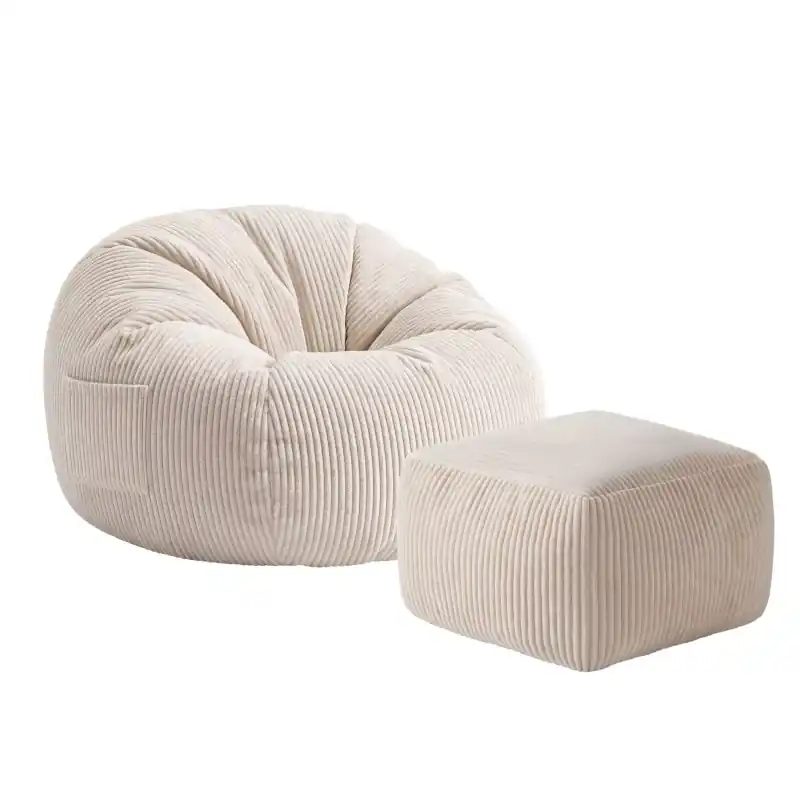 Autentický Sedací pytel s podnožkou COMFY 3.0 béžový