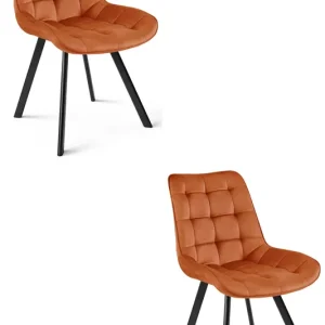 Set dvou jídelních židlí SORIA sametové, měděné / černé nohy (2 ks) Top Prodej