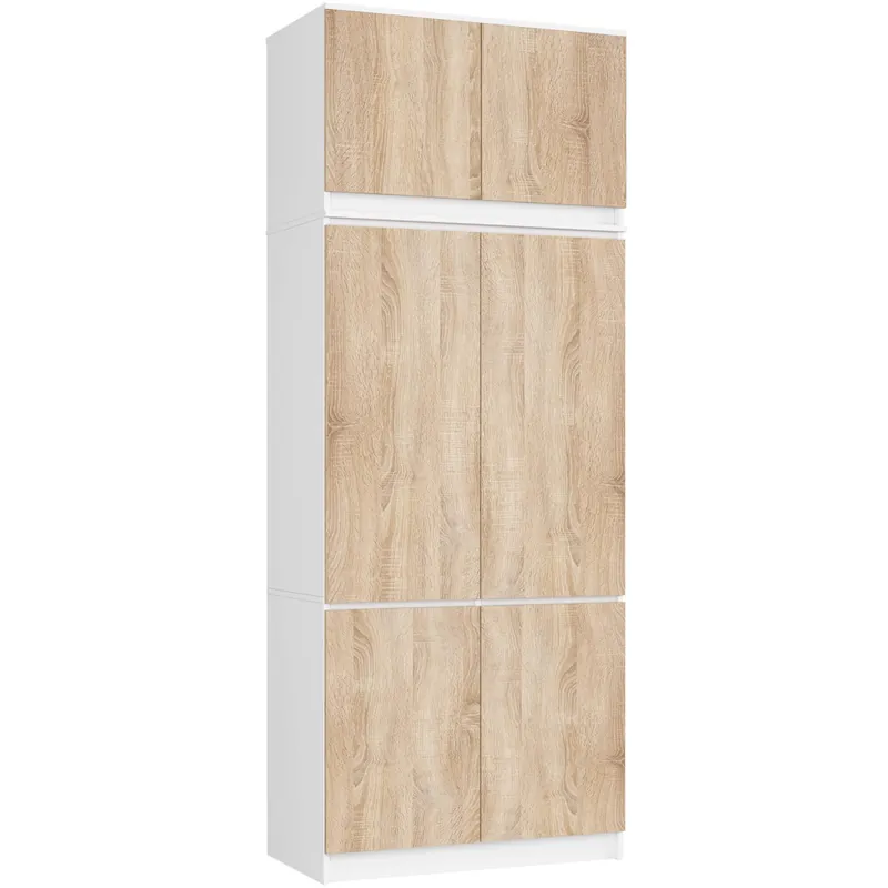 Značkový Skříň s nástavcem S 90 cm bílá / dub sonoma