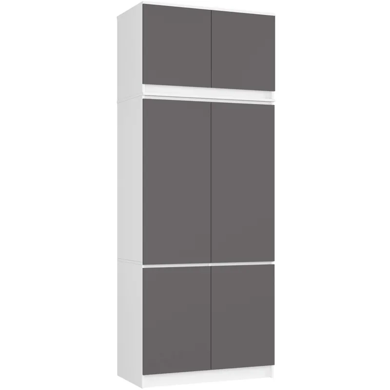Top Prodej Skříň s nástavcem S 90 cm bílá / šedá