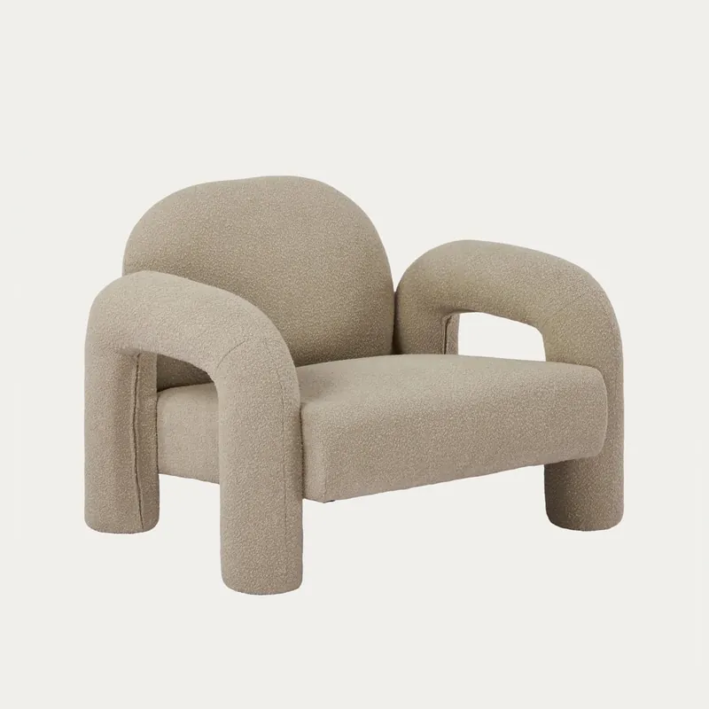 Omezená Nabídka Křeslo SEDIA TEDDY BOUCLÉ béžové 778148