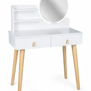 Toaletní stolek SCANDI 3 se zrcadlem bílý / naturální Must-Have