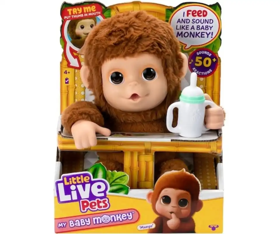 Interaktivní opička Little Live Pets My Baby Monkey Mango Moose Toys 26558 Dokud Zásoby Vydrží