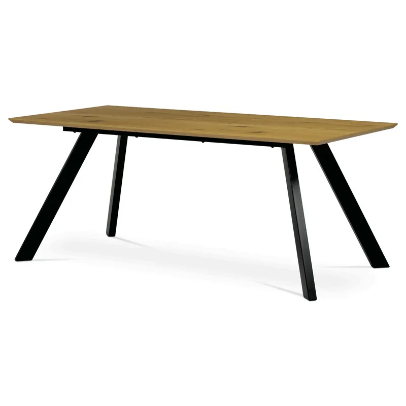 Tovární Cena Jídelní stůl 180x90 cm HT-723 OAK dub / černé nohy