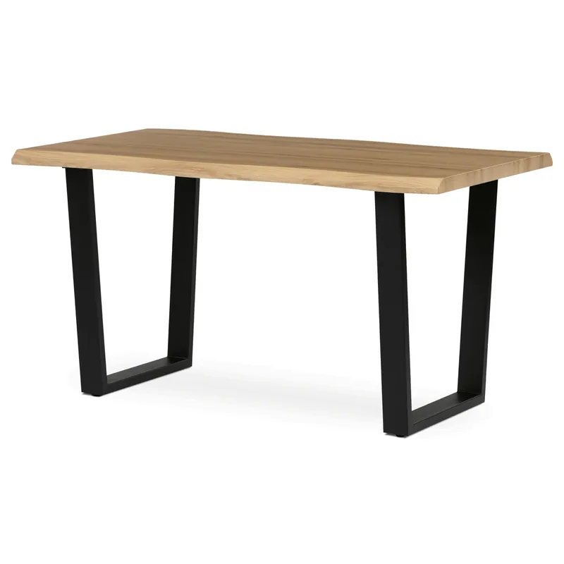 Jídelní stůl 140x80 cm HT-F4214 OAK divoký dub / černý Cenová Bomba