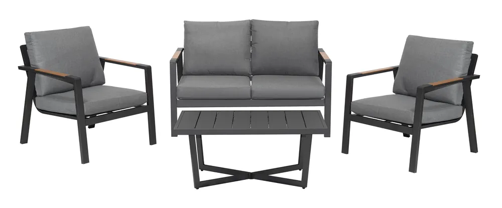 Set zahradního nábytku INDUSTRIAL FRAME 4v1 šedý Levný