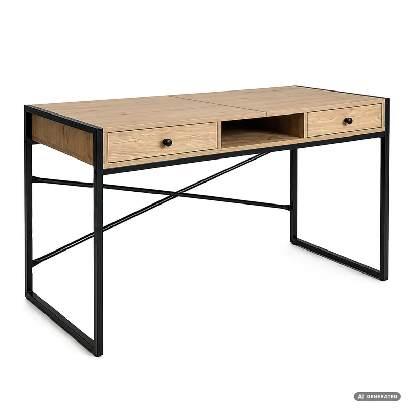Kancelářský stůl ELONIS dub artisan / černé nohy Hit Sezóny