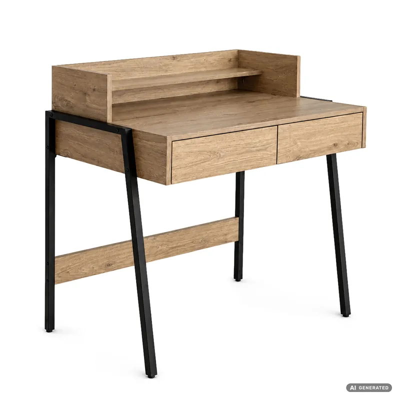 Kancelářský stůl FLUX dub artisan / černé nohy Must-Have