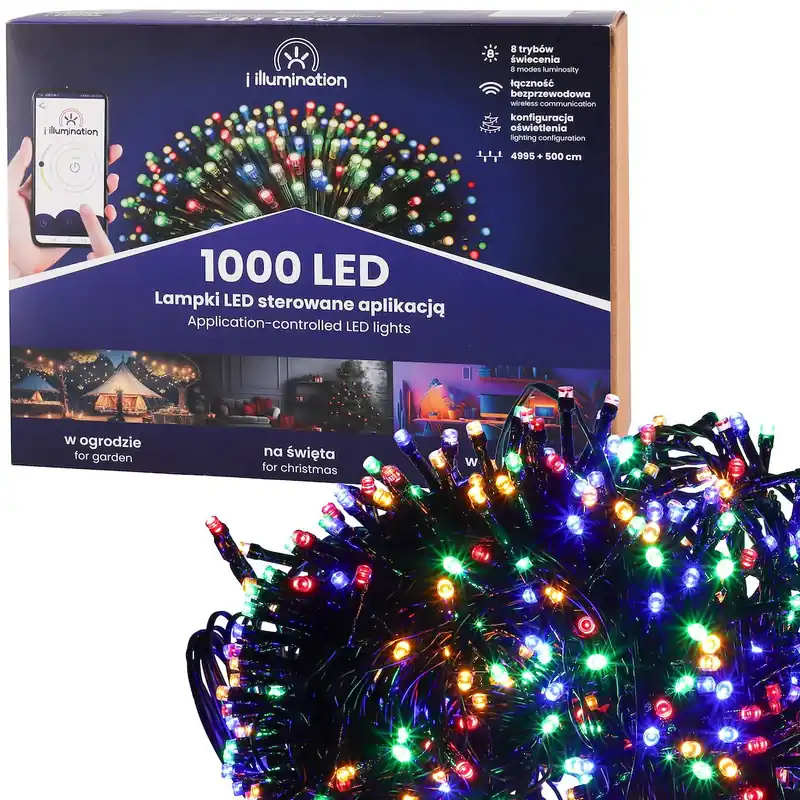 Časově Omezené Venkovní LED světélka SMART 1000 LED vícebarevné