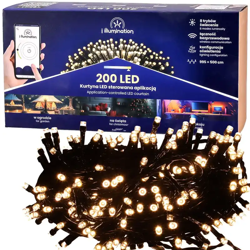 Cenově Výhodný Venkovní LED světélka SMART 200 LED teplá bílá