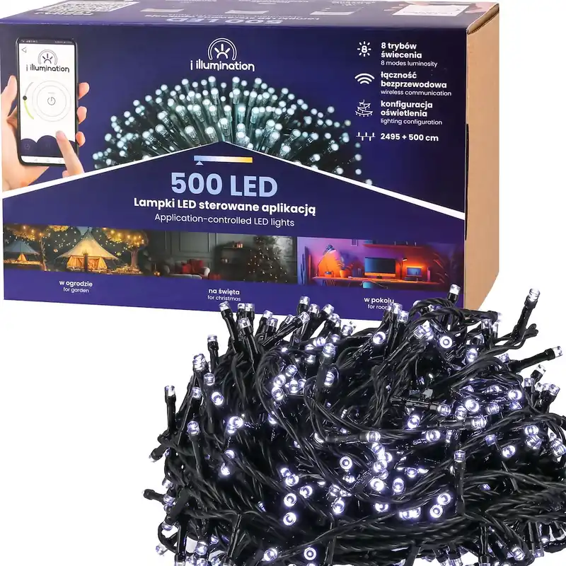 Koupit Online Venkovní LED světélka 500 LED studená bílá