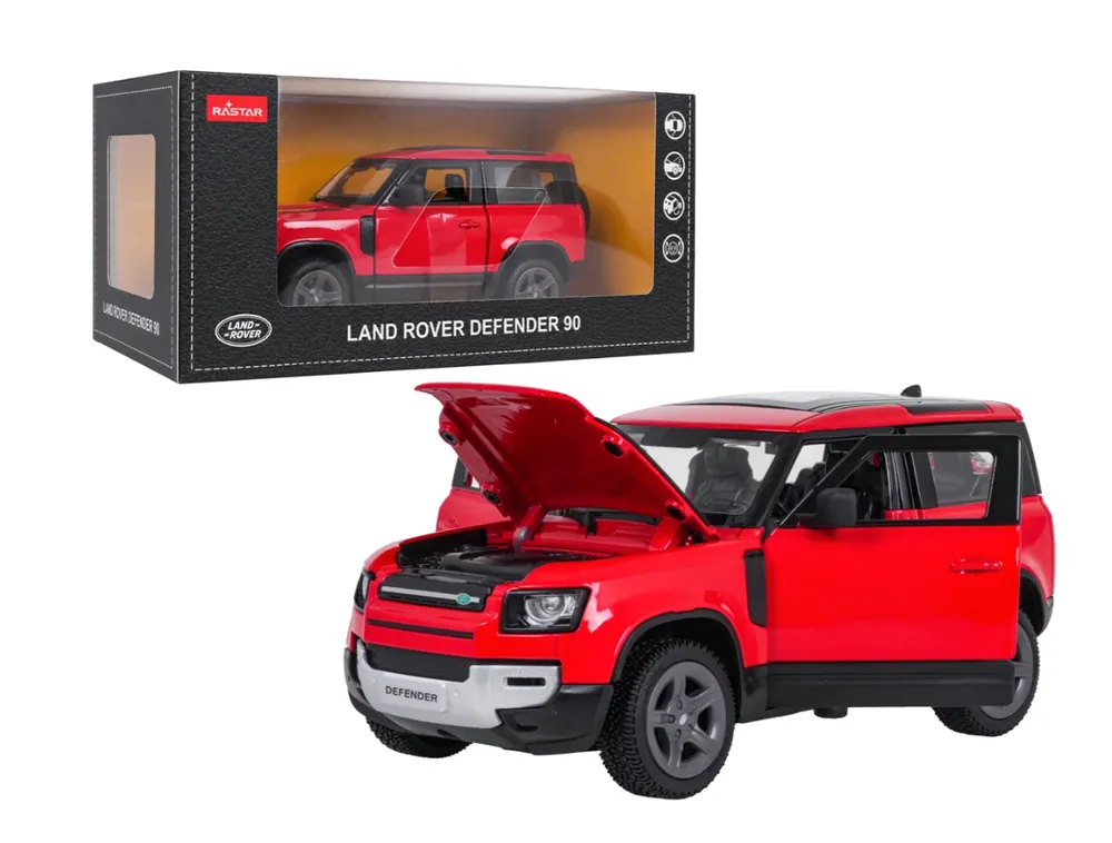 Super Cena Model auta Land Rover Defender 90 1 24 RASTAR červené