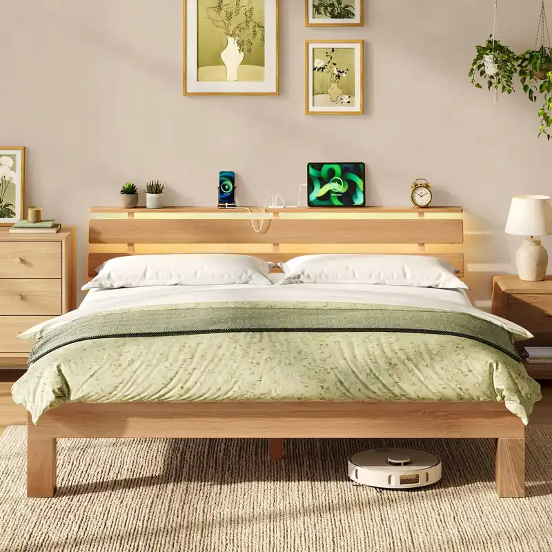 Omezená Nabídka Manželská postel s LED osvětlením a USB 160×200 cm RMB255Y101