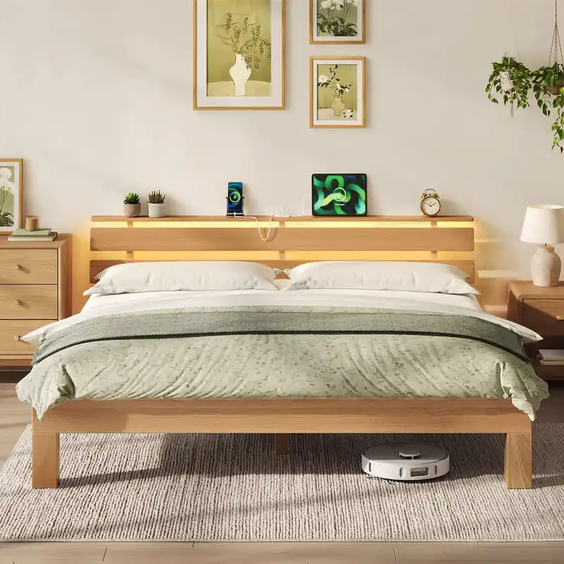 Nejlepší Cena Manželská postel s LED osvětlením a USB 180×200 cm RMB258Y101